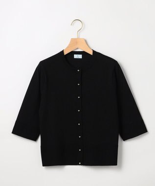 組曲 【先行予約】シアーニット5分袖 カーディガン ブラック系