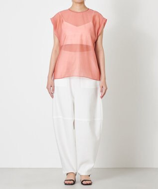 NAVE 【Nave・洗える/シアー素材】シアーリンクル ノースリーブブラウス ピンク系