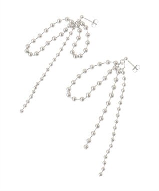 AMERICAN HOLIC ボールチェーンリボンピアス Silver
