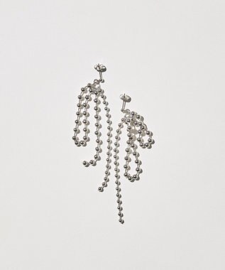 AMERICAN HOLIC ボールチェーンリボンピアス Silver