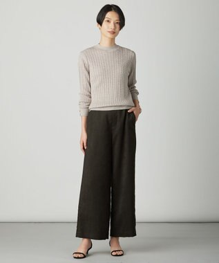 J.PRESS LADIES KNIT BASIC クルーネック ニット ベージュ系