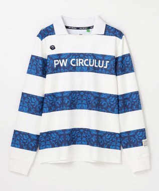 PW CIRCULUS 【吸水速乾 /  UV遮蔽率99.8% UVカット / ストレッチ】【WOMEN】ラガーシャツ ゴルフウェア レディース ネイビー系1