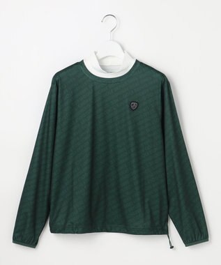 23区GOLF 【WOMEN】エアリージャージストレッチプルオーバー フェイクレイヤード ダークグリーン系5