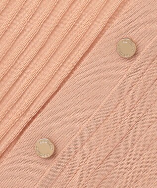 J.PRESS LADIES 【洗える・イージーケア】 SYNTHETIC BASIC ワイドリブ クルーネック カーディガン ライトオレンジ系