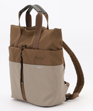 Y'SACCS ドローストリング コンビカラーリュックサック チョコ