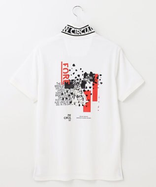 PW CIRCULUS 【MEN】【吸汗速乾】アニマル バックプリント ポロシャツ ホワイト系