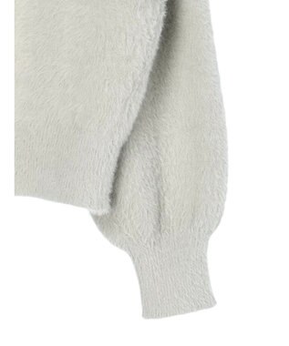 earth music&ecology ミニシャギーパールボタンカーディガン Light Gray