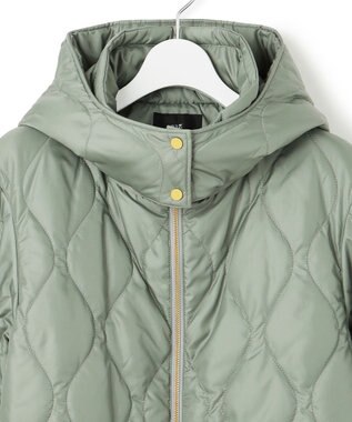 23区 L 中綿パディング フード2WAY アウター セージ系