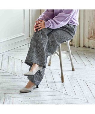 Riz raffinee <Riz raffinee>スクエアトゥパンプス ライトグレーカタオシ