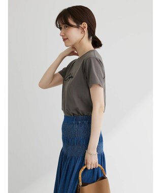 Green Parks ・Ｐｅｔｉｔ　Ｆｌｅｕｒ　ロゴ刺繍Ｔシャツ Charcoal Gray
