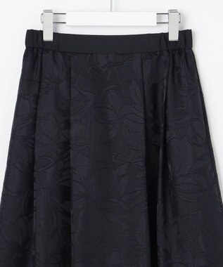 自由区 L 【17号サイズまで展開・セットアップ対応】フラワーオパールプリント スカート ネイビー