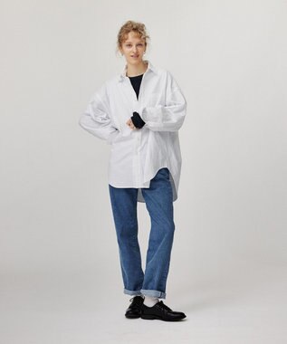 LENO OXFORD SHIRTS《UNISEX》オーバーサイズレギュラーカラーシャツ WHITE