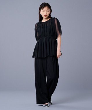 uncrave 【洗濯機洗い可】カクテル チュール ブラウス（uncrave STANDARD） ブラック