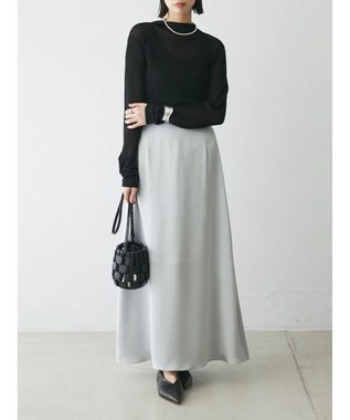 Green Parks AnriettMusee サテンナロースカート Gray