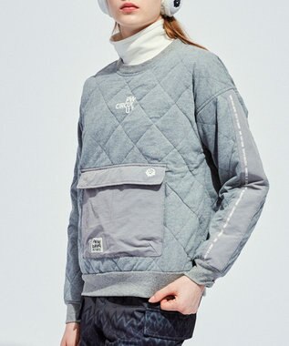 PW CIRCULUS 【裏地付き/防寒】【WOMEN】キルティングスエットプルオーバー グレー系