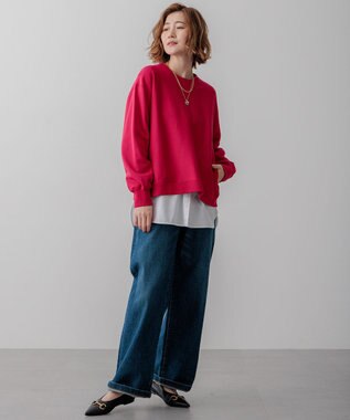 23区 L 【GLOW10月号掲載/洗える】ナチュラルコットンベアコンビ カットソー ホワイト系