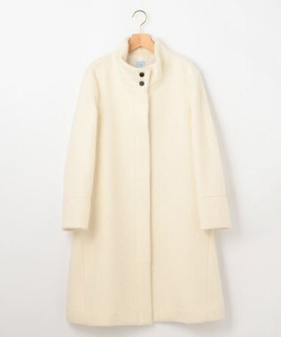 組曲 スタンドカラーシャギーコート アイボリー系