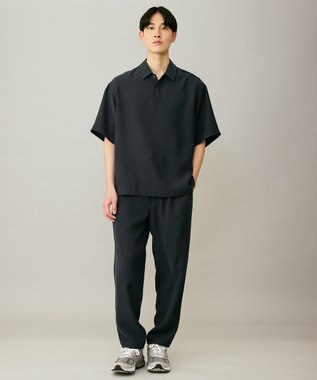 UNFILO MENS ダブルクロス ポロシャツ ブルーグレー