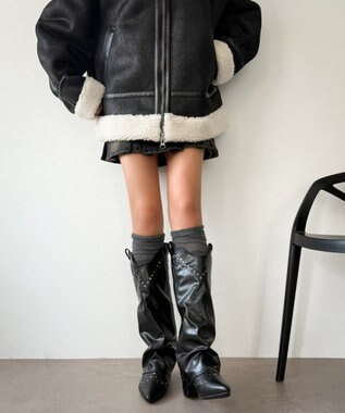 WEGO ウエスタンカバーロングブーツ ブラック