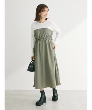 Green Parks ドロストドッキングワンピース Khaki