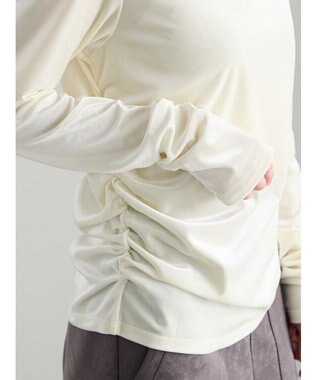 Te chichi ベロアサイドギャザートップス オフホワイト