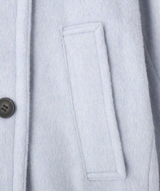 YECCA VECCA ウール混ミドル丈スタンドカラーコート Sax