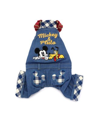 PET PARADISE ディズニー ミッキーマウス＆プルート  お散歩柄オーバーオール   【小型犬】 紺（ネイビー・インディゴ）