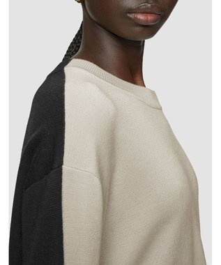 JOSEPH 【洗える】バイカラー　ロングスリーブニット Quail/Black