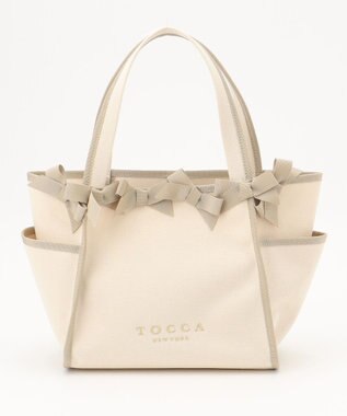 TOCCA OCTUPLE RIBBON TOTE M トートバッグ M アイボリー系