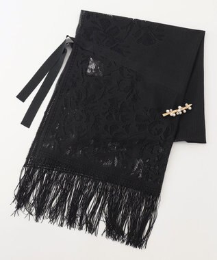 GRACE CONTINENTAL ピン付レースストール ブラック