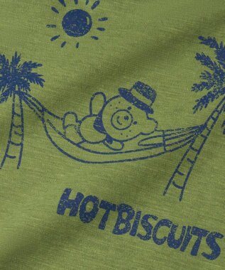 MIKI HOUSE HOT BISCUITS 【80-120cm】 サーフ柄 スラブ天竺 半袖Tシャツ カーキ