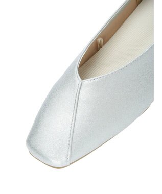 AMERICAN HOLIC 【整履き】切り替えスクエアフラットパンプス Silver
