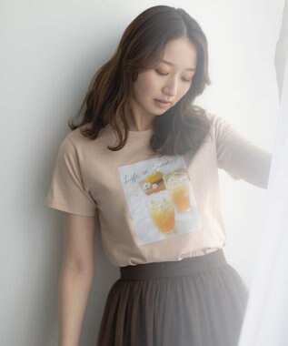 WEB限定】【TOCCA LAVENDER】LA VITA E DOLCE Photo-print T-Shirt T