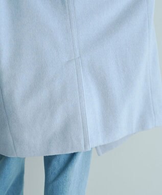 YECCA VECCA ウール混ミドル丈スタンドカラーコート Sax