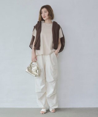 WEGO 【ウエストゴム】イージーパラシュートカーゴパンツ オフホワイト