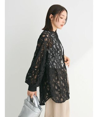 Green Parks ・ＥＬＥＮＣＡＲＥ　ＤＵＥ　レースバンドカラーブラウス Black