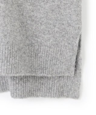 UNFILO ふわふわニット ロゴジャガード グレー×ブラックロゴ