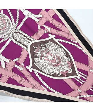 Marca 【Marcaオリジナル】バイカラーベルト シルクツイル 菱形スカーフ ベリー×ブラウン