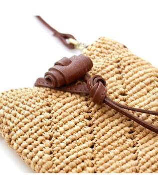 IBIZA ラフィア　スマートフォンポシェット 濃茶