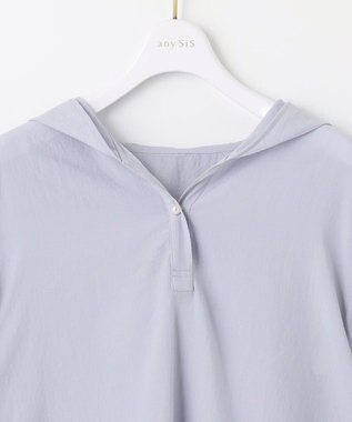 ANY SIS 【洗える】フーディ シャツ ライトブルー