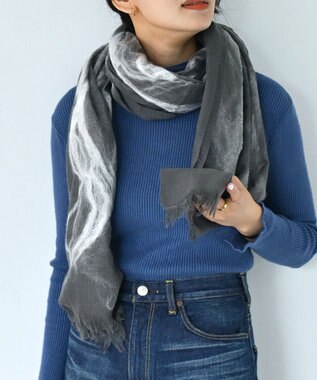 muto ニードルパンチ シルクウールストール black