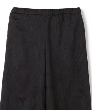 UNFILO L 【ウエストゴム】ボタニカル エンブロイダリー パンツ ブラック
