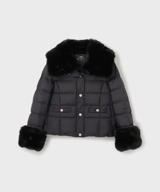 GRACE CONTINENTAL ファーショートダウンジャケット ブラック