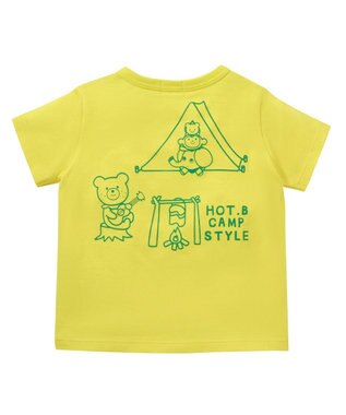 MIKI HOUSE HOT BISCUITS 【80-120cm】 ビーンズ 乗り物 半袖Tシャツ 黄