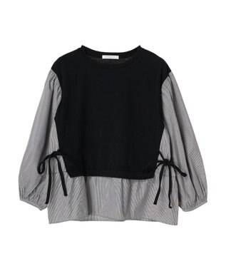 Green Parks 脇リボンドッキングプルオーバー Black