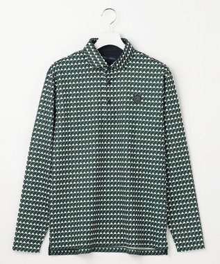 23区GOLF 【MEN】フラッグ総柄長袖ポロシャツ ダークグリーン系5