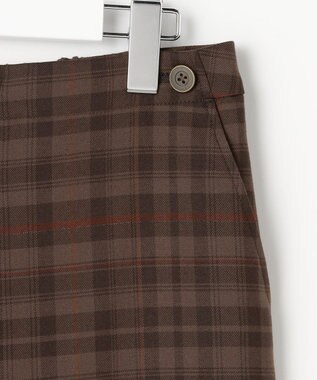 J.PRESS LADIES S milledタータンラメチェック クロップド パンツ ブラウン系