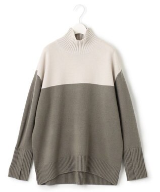ICB 【新色追加・WEB限定カラーあり】 ソフトカシミヤミックス ハイネックニット アッシュカーキ×トープ系