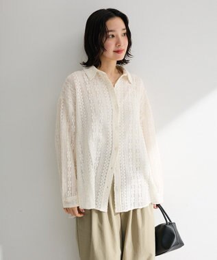 Green Parks 長袖レースシャツ Off White