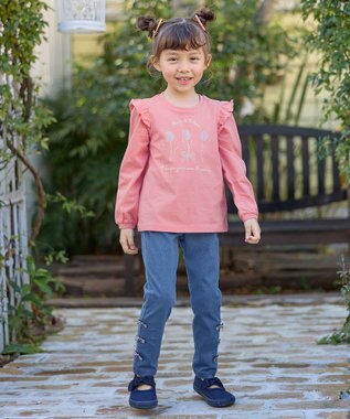 ANY KIDS 【WEB限定】7days プリント Tシャツ コーラル×チューリップ